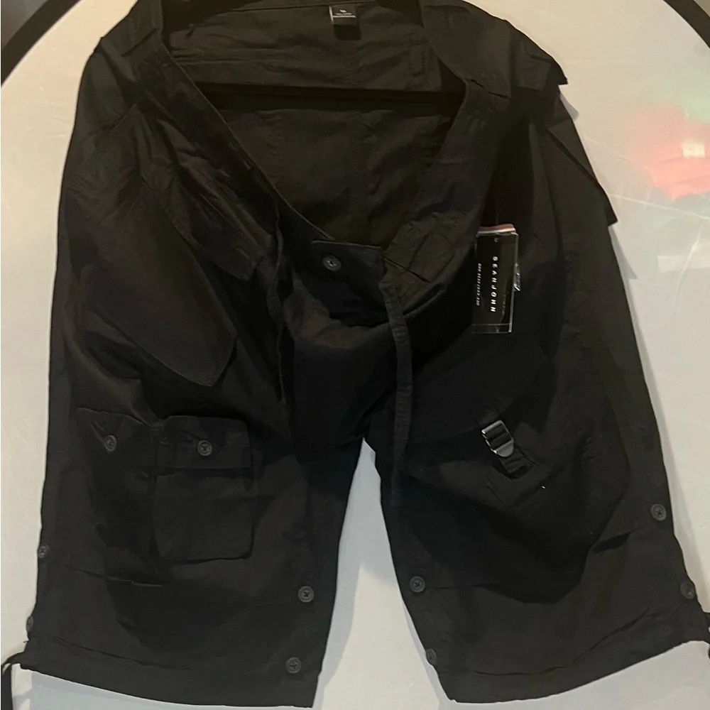 Sean John Black Cargo Shorts Durable Cotton Blend